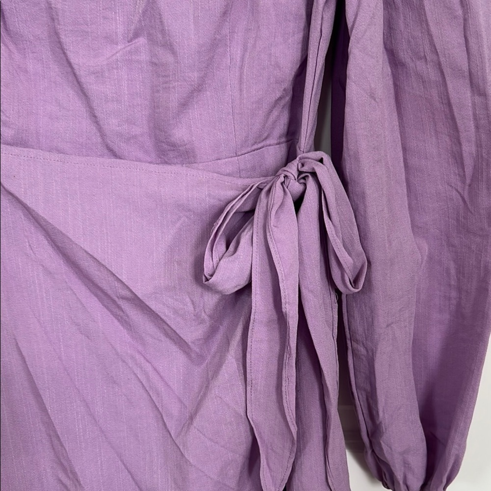 NWT- That’s So Fetch Lavender Long-Sleeve Wrap Dress - Picture 3 of 7